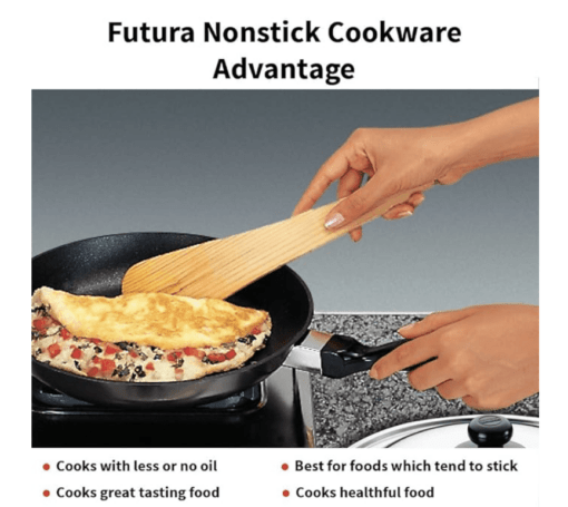 Hawkins Futura 30 cm Frying Pan, Non Stick Fry Pan with Stainless Steel Lid, Big Frying Pan, Black (NF30S) - Image 2